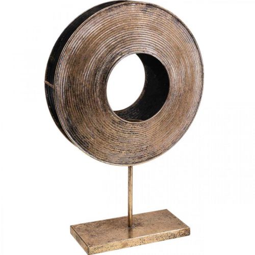 Floristik24 Metal Deco Vintage Deco Bronsefarget Lysestake Ø35,5cm