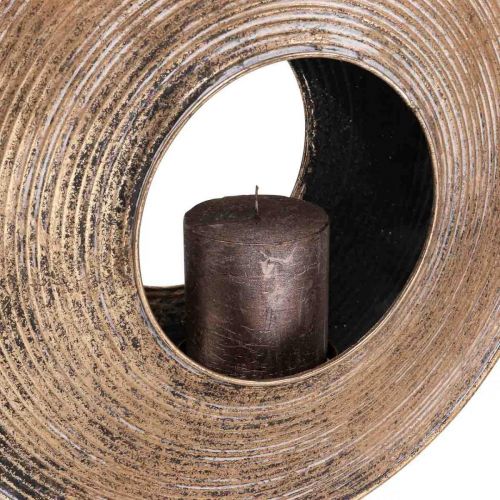 Floristik24 Metal Deco Vintage Deco Bronsefarget Lysestake Ø35,5cm