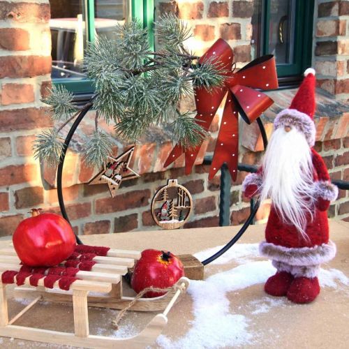 Floristik24 Metal Deco Vegghenger Sløyfe Røde Prikker Hvit 19×16×2,5cm