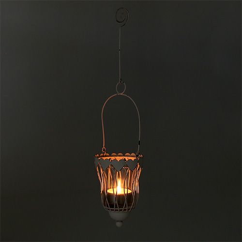 Floristik24 Metalllykt Ø7,5cm H12cm hvit