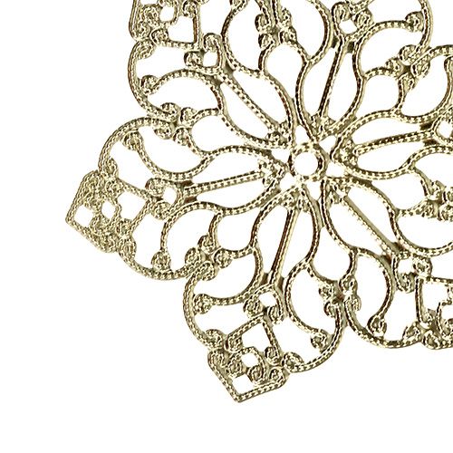 Metallblomst med ornament Ø5,5cm gull 24stk | Floristik24.no