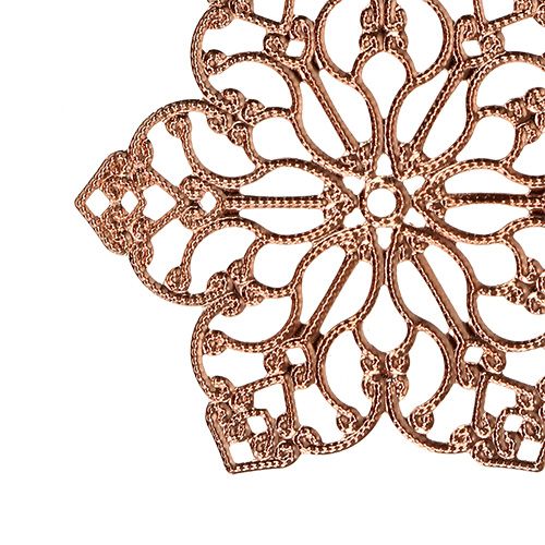 Floristik24 Metallblomst med ornament Ø5,5cm kobber 24stk