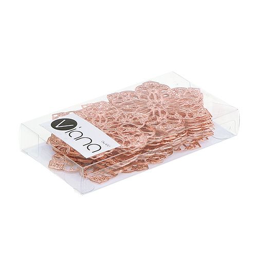 Floristik24 Metallblomst med ornament Ø5,5cm kobber 24stk