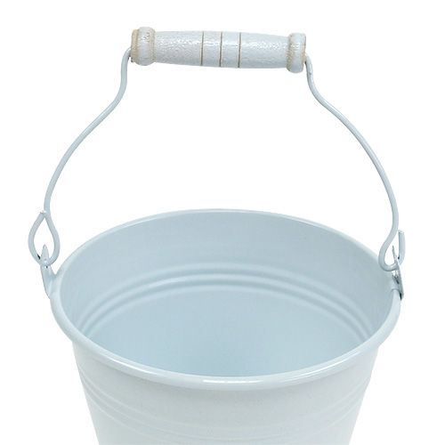 Metallbøtte hvit Ø10cm H8cm 10p | Floristik24.no