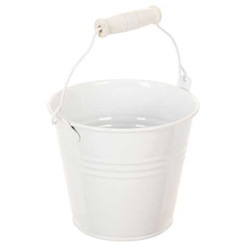 Metallbøtter, hvite, Ø12 cm, H10 cm, 8 stk. | Floristik24.no