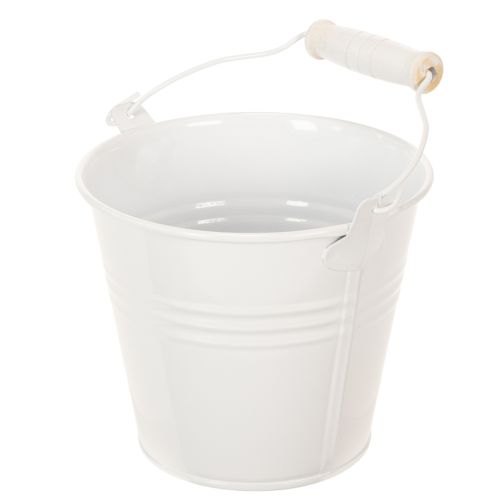 Metallbøtter, hvite, Ø12 cm, H10 cm, 8 stk. | Floristik24.no