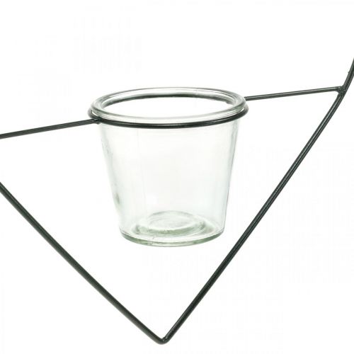 Floristik24 Lykt hjertemetall 38cm telysholder for oppheng med glass