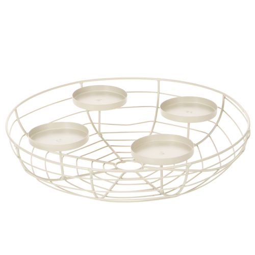 Rund adventskranslysestake for fire telys eller stearinlys, 35 cm
