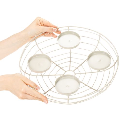 Rund adventskranslysestake for fire telys eller stearinlys, 35 cm | Floristik24.no