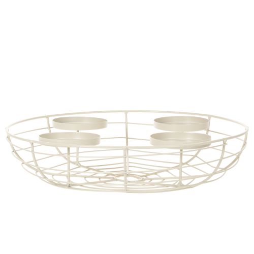 Rund adventskranslysestake for fire telys eller stearinlys, 35 cm | Floristik24.no