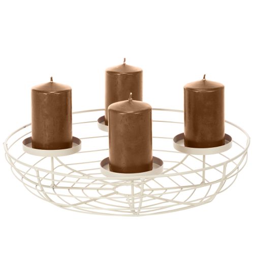 Rund adventskranslysestake for fire telys eller stearinlys, 35 cm | Floristik24.no