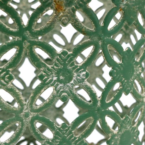 Floristik24 Oval metallkurv med håndtak 25cm x 16,5cm H21cm Grønn