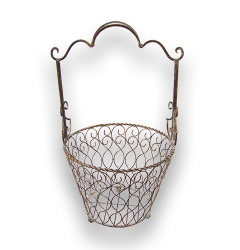 Floristik24 Metallkurver i 2 størrelser brune med håndtak