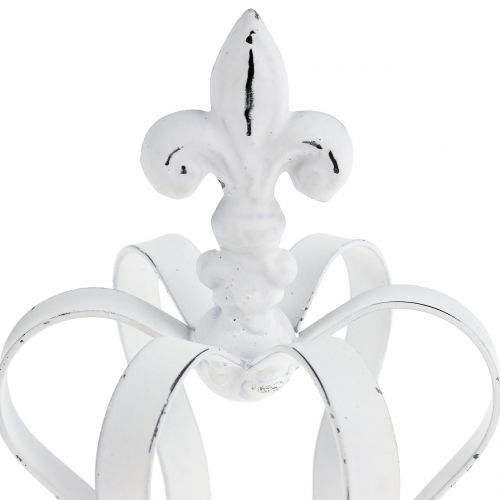 Floristik24 Metall krone hvit Ø9,5cm H13cm