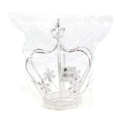 Floristik24 Metallkrone antikk hvit Ø17cm H21cm