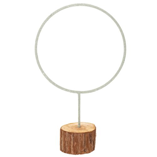 Dekorativ metallring på et trestativ for borddekorasjon, 43 cm