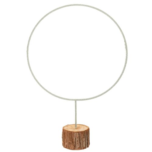 Dekorativ rund ring på trebase, metall, for tørkede blomster, 52 cm kjøpe | Floristik24.no