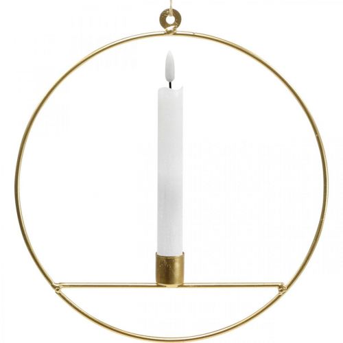 gjenstander Lysestake til oppheng av dekorativ gullring i metall Ø25cm 3stk
