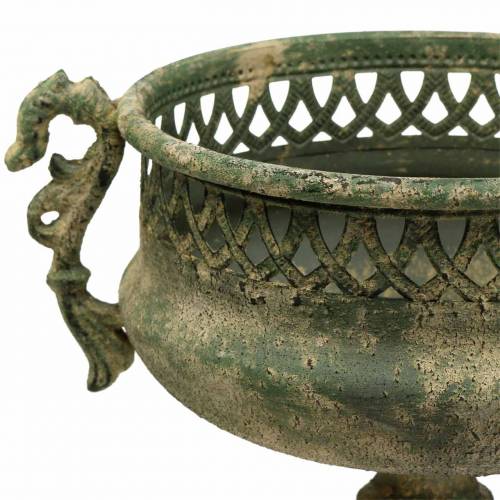 gjenstander Dekorativ kopp, antikk utseende, metall, mosegrønn, Ø19cm H35,5cm