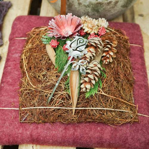 Floristik24 Metallplugg rose sølvgrå, hvitvasket metall 20cm × 8cm 12 stk