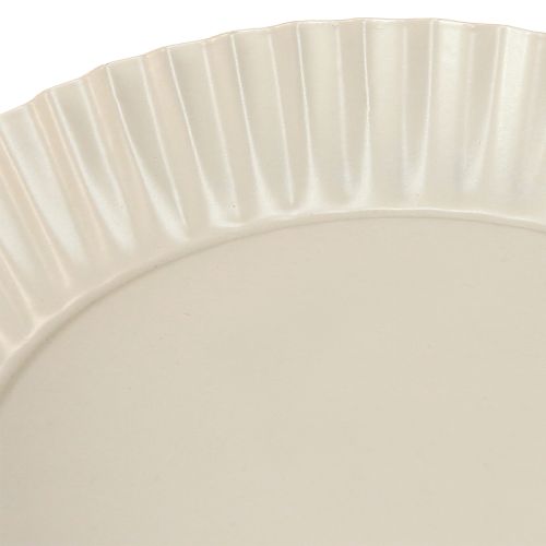 Floristik24 Metallplate grå dekorativ tallerken med metallbunn Ø14cm 2 stk