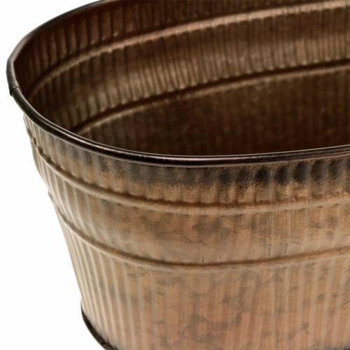 Floristik24 Planteskål oval oransje, brun, grønn 26×13,5cm H11cm sett med 3