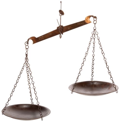 Dekorativ skala i nostalgisk design for kjøkken og stue, vintagestil, 58 cm