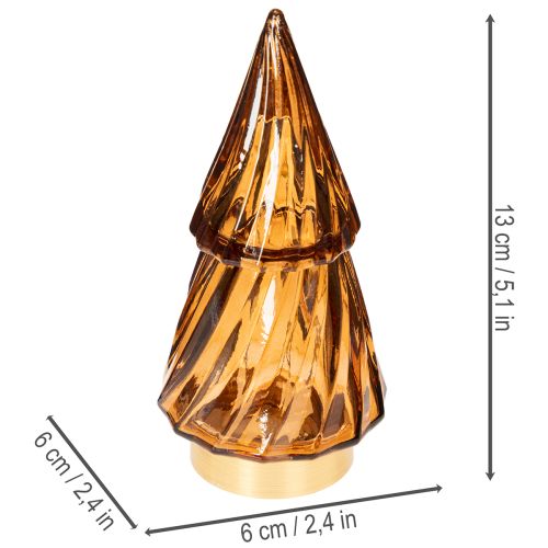 LED-juletredekorasjon i glass for innendørs bruk, batteridrevet, 13 cm, 2 stk. | Floristik24.no