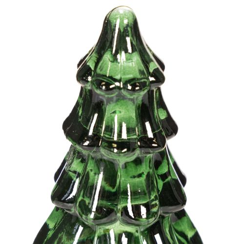 Juletre i glass med LED-lys, borddekorasjon, jul, 13 cm, 2 stk. | Floristik24.no
