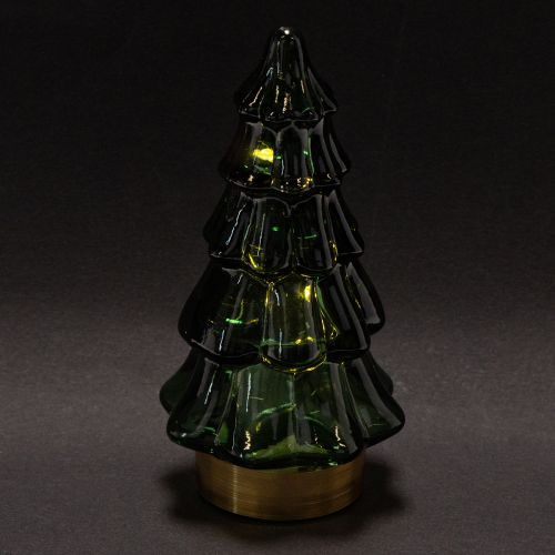 Juletre i glass med LED-lys, borddekorasjon, jul, 13 cm, 2 stk. | Floristik24.no