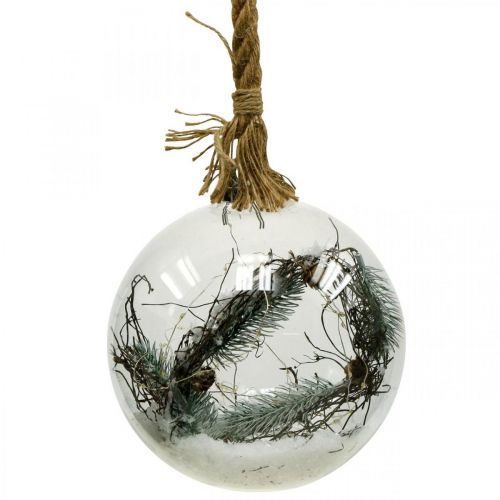 Floristik24 LED ball snøgran innvendig Ø20cm 40L varmhvit timer