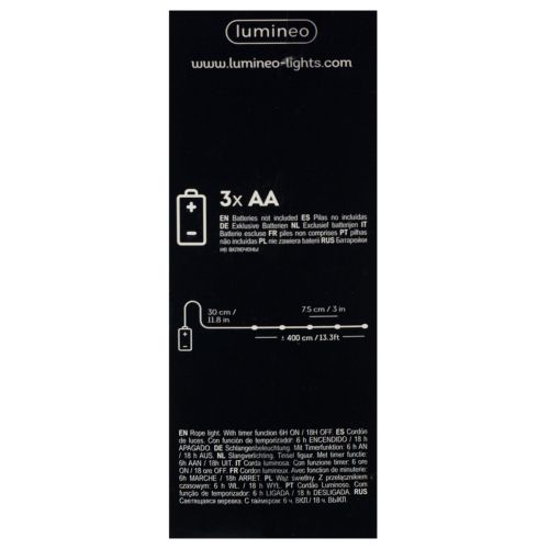 gjenstander Mikro LED-lyslenke med ledning innendørs varm hvit 390 cm