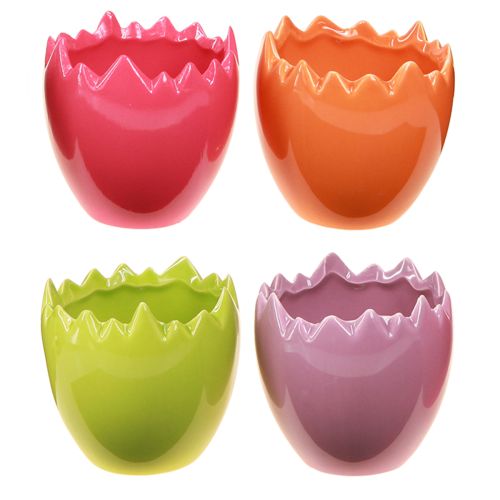 Floristik24 Mini Blomsterpotte Påskeegg Fargerike Egg Vaser Pastell 8,5cm 4 Stk