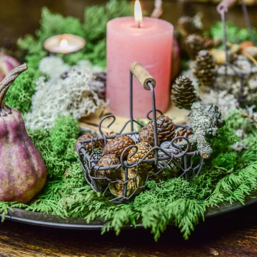 Floristik24 Mini trådkurvvariant med trehåndtak, rustbrun, H10,5–11,5cm, 9 stk.