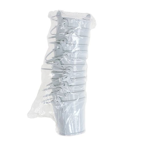 Floristik24 Minibøtte hvit Ø6cm H6cm 12p