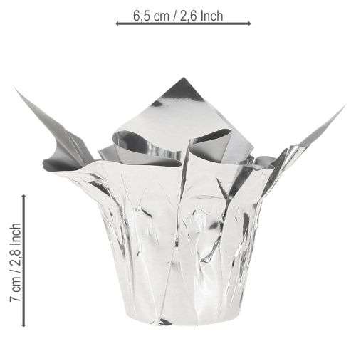 gjenstander Mini plantekasse sølv gaveemballasje Ø4,5cm H7cm 8 stk