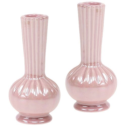 Floristik24 Minivase perlemor rosa Ø5cm H10cm 6stk