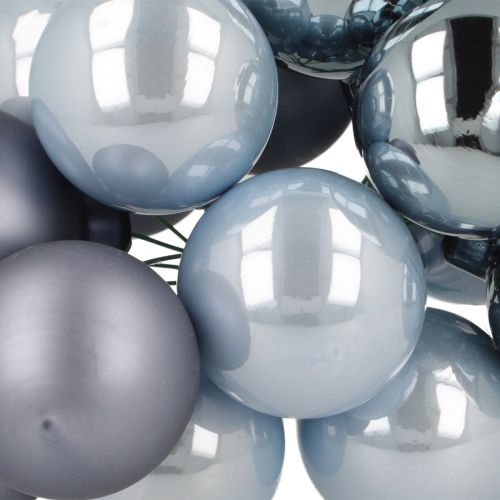 gjenstander Mini julekuler glass blå matt metallisk 40mm 32 stk