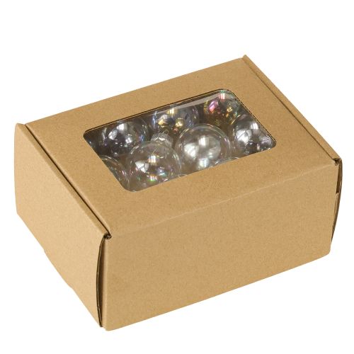 gjenstander Mini julekuler i glass, iriserende, klare, 3 cm, 22 stk.