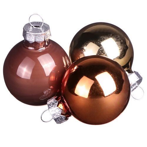 Floristik24 Minijulekuler gullbrun miks glass Ø3,5cm 22 stk