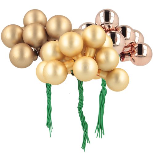 Floristik24 Mini julekuler gullrosa speilbær 2 cm 140 stk