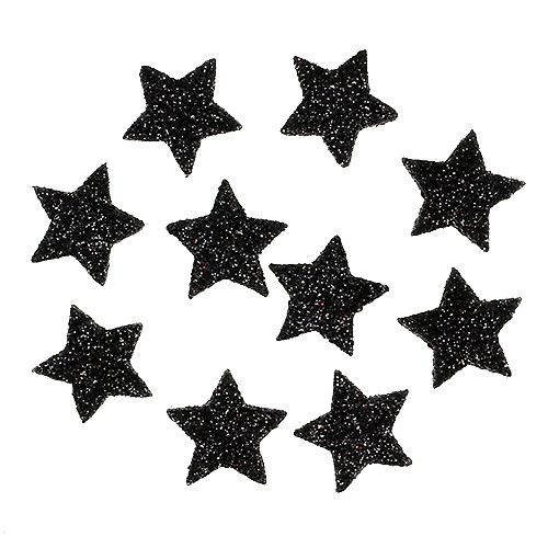Floristik24 Mini glitterstjerne sort 2,5 cm 96 stk