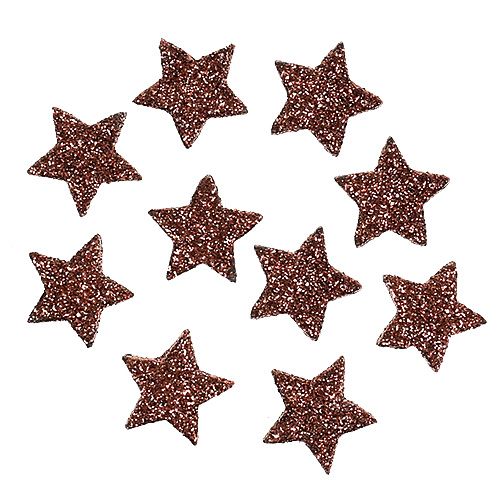 Floristik24 Mini glitterstjerne til dryss brun 2,5cm 48 stk