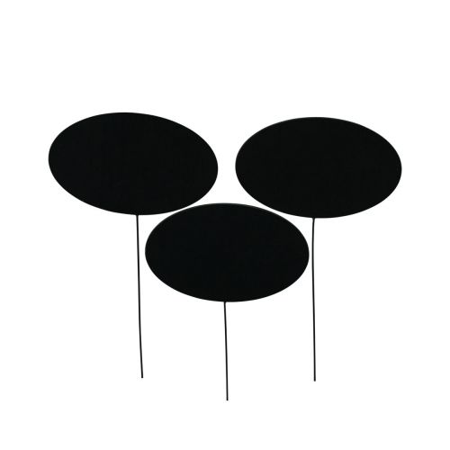 Mini tavle Sort Oval Metallplugg 7,5x4,5cm 12stk