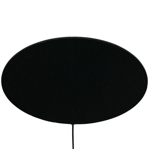 gjenstander Mini tavle Sort Oval Metallplugg 7,5x4,5cm 12stk