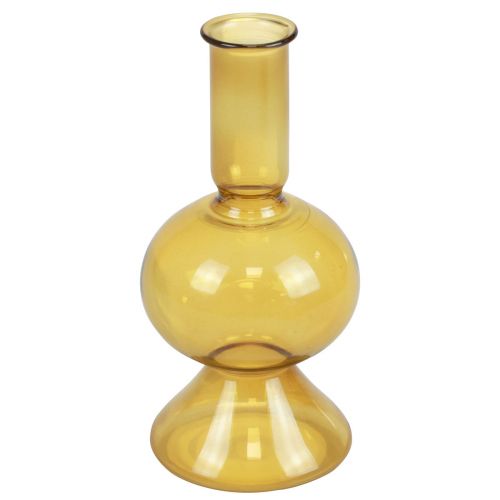 gjenstander Minivase gul glassvase blomstervase glass Ø8cm H16,5cm