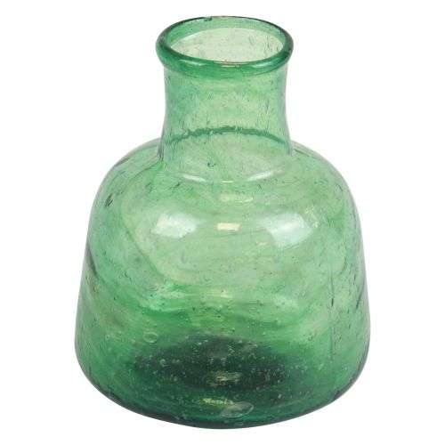Mini glass vase blomstervase grønn Ø8,5cm H11cm