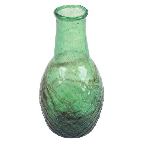 gjenstander Minivase grønn glassvase blomstervase diamanter Ø6cm H11,5cm