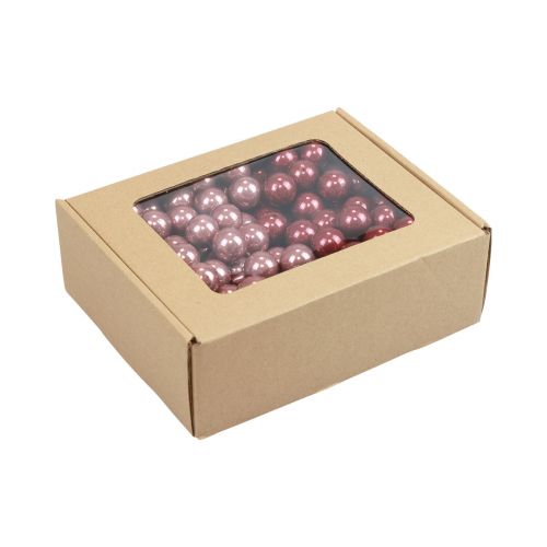 gjenstander Mini julekuler trådglass burgunder rosa Ø2cm 140stk