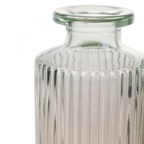 Floristik24 Minivase glass dekorativ flaske klar brun retro Ø5cm H13,5cm